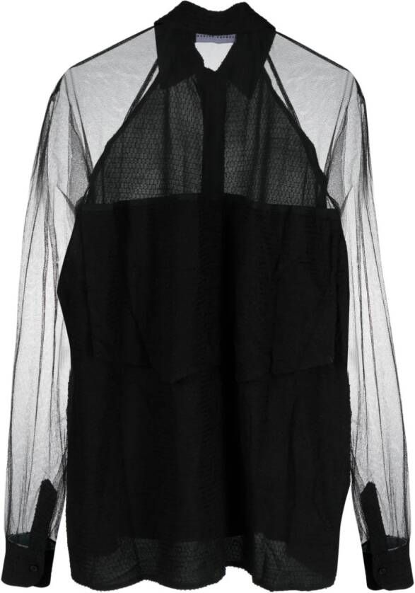 Barbara Bologna Semi-doorzichtige blouse Zwart