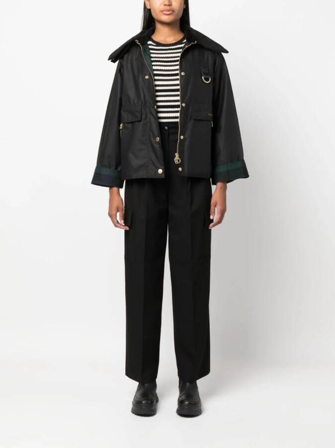 Barbour Bomberjack met geborduurd logo Zwart