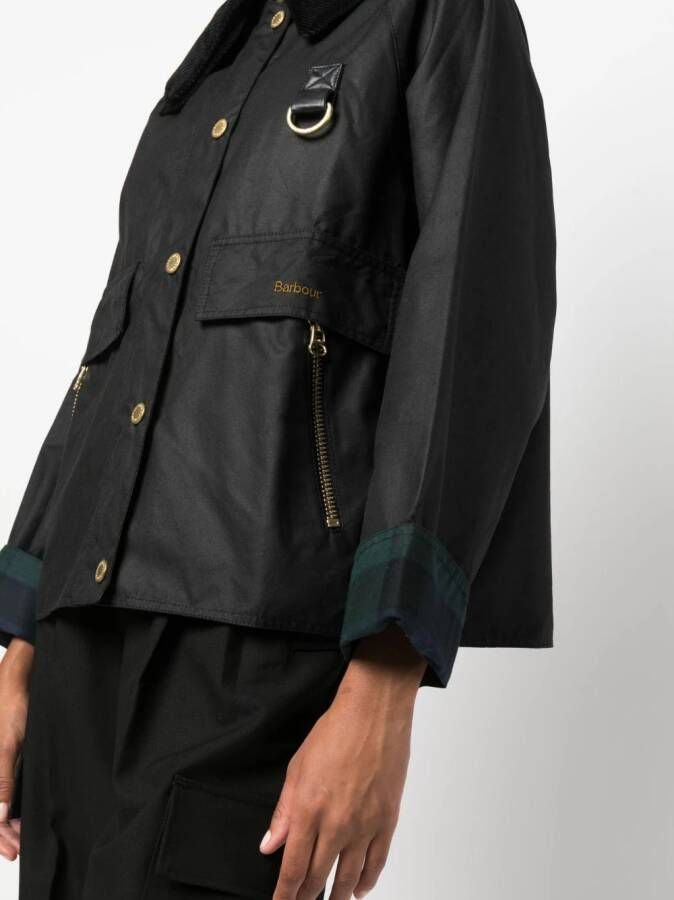 Barbour Bomberjack met geborduurd logo Zwart
