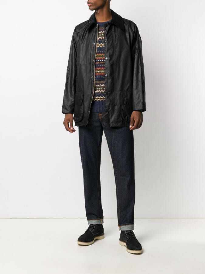 Barbour Gelakt jack Zwart