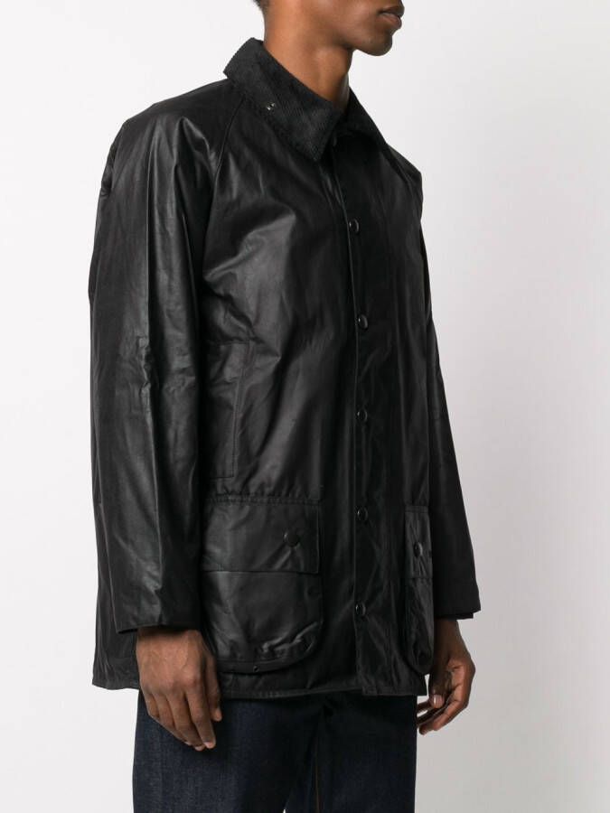 Barbour Gelakt jack Zwart