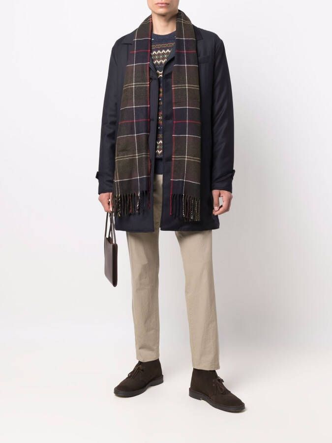 Barbour Geruite sjaal Blauw