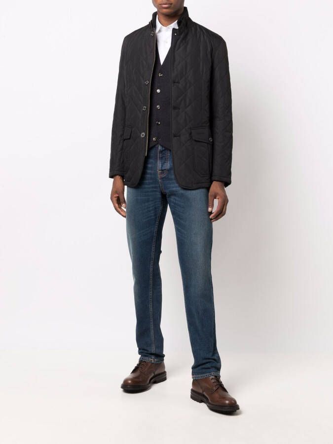 Barbour Gewatteerd jack Zwart