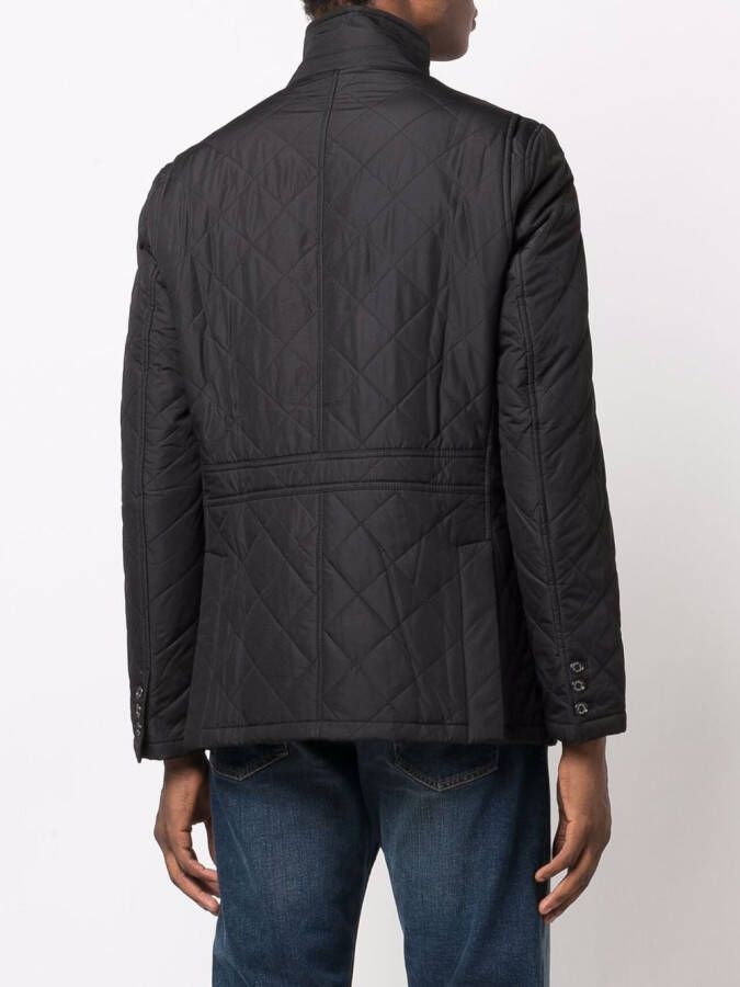 Barbour Gewatteerd jack Zwart
