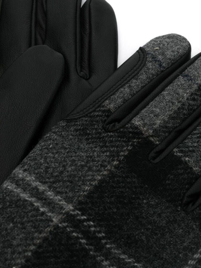 Barbour Handschoenen met tartan ruit Zwart