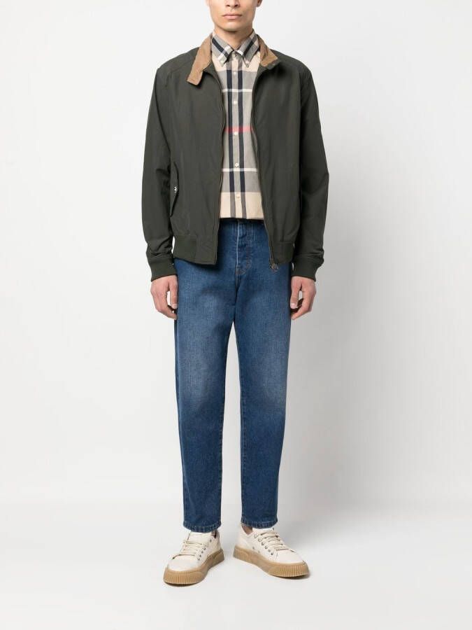 Barbour International Bomberjack met rits Groen