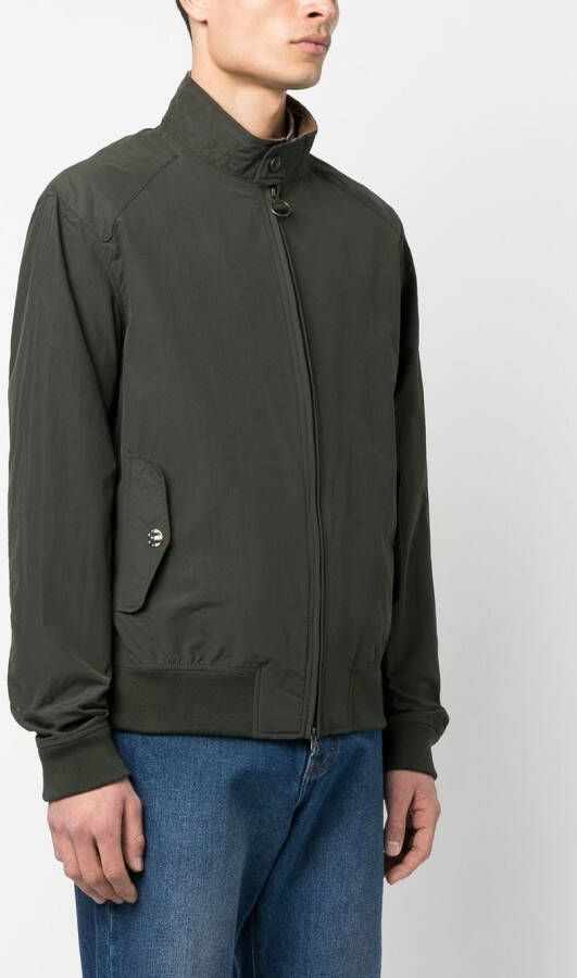 Barbour International Bomberjack met rits Groen