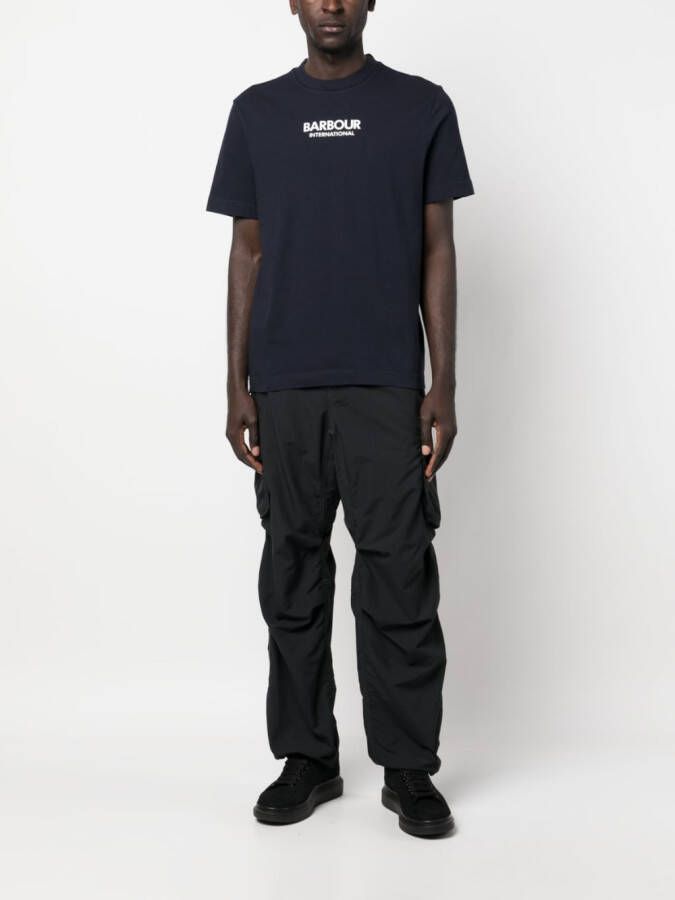 Barbour International T-shirt met logo Blauw