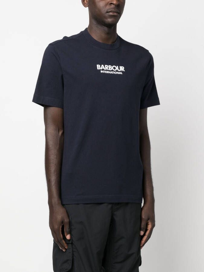 Barbour International T-shirt met logo Blauw