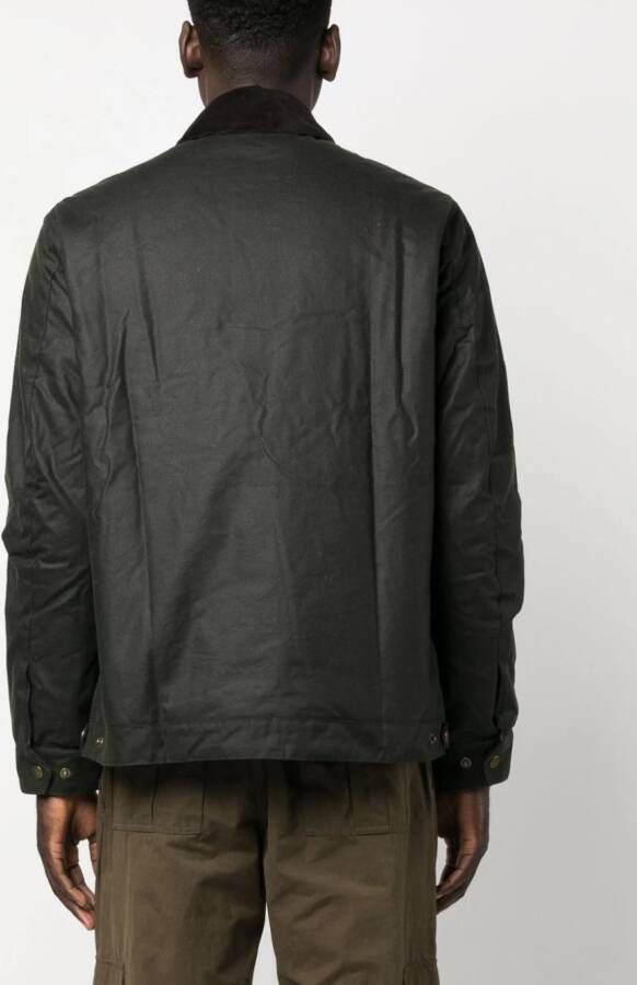 Barbour International B.Intl Steve McQueen gecoate jas Groen