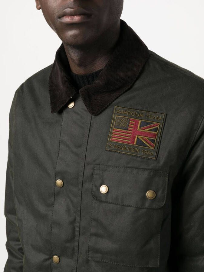 Barbour International B.Intl Steve McQueen gecoate jas Groen
