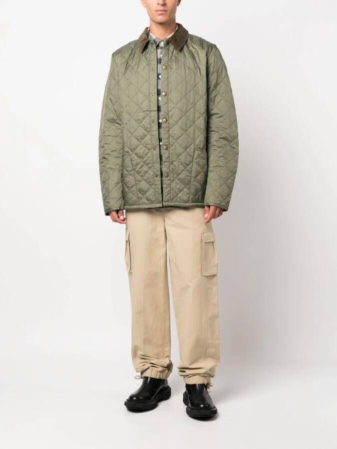 Barbour Jack met ribfluwelen kraag Groen