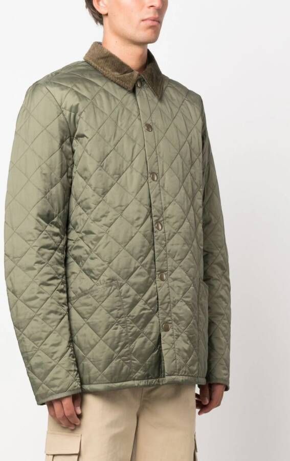 Barbour Jack met ribfluwelen kraag Groen