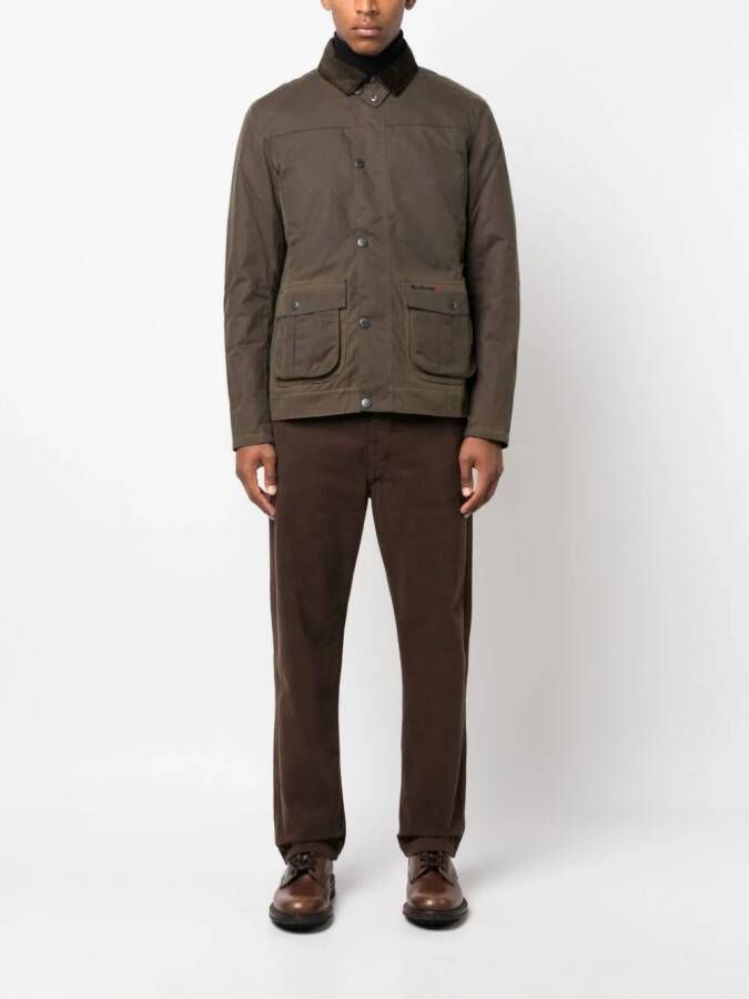 Barbour Jack met ribfluwelen kraag Groen