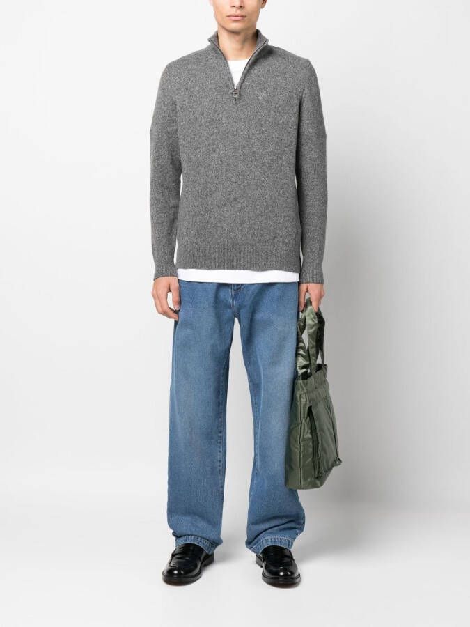 Barbour Trui met halve rits Grijs
