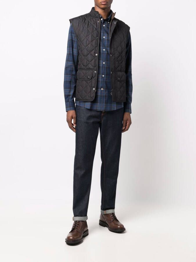 Barbour Overhemd met geborduurd logo Blauw