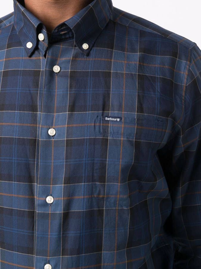 Barbour Overhemd met geborduurd logo Blauw