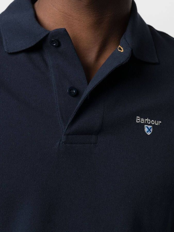 Barbour Poloshirt met geborduurd logo Blauw