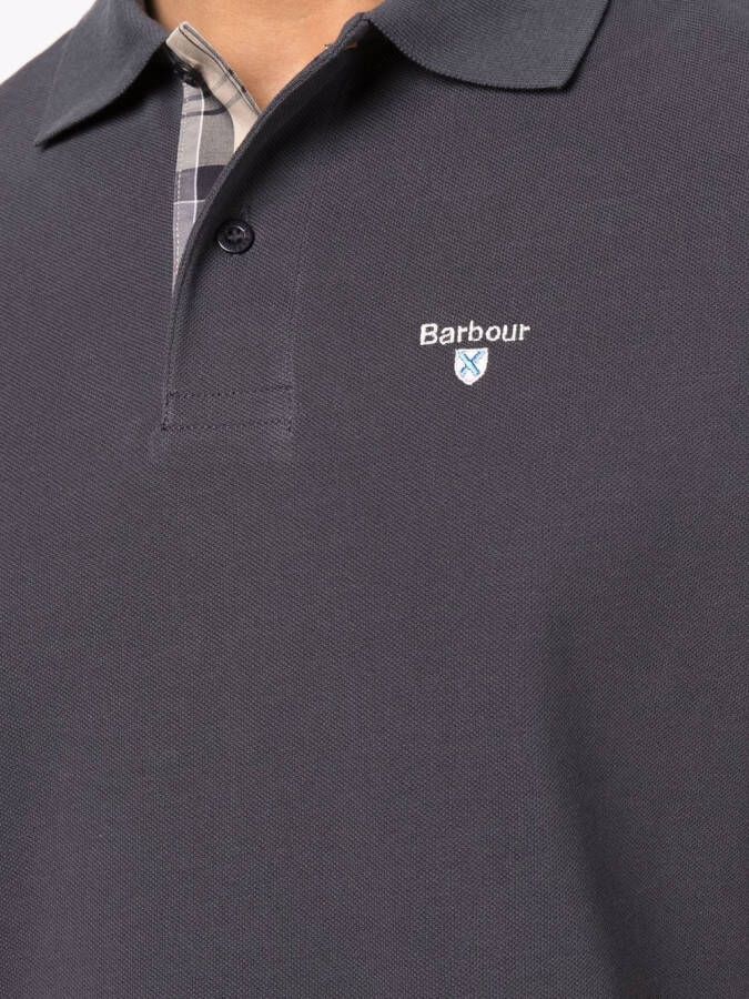 Barbour Poloshirt met geborduurd logo Grijs