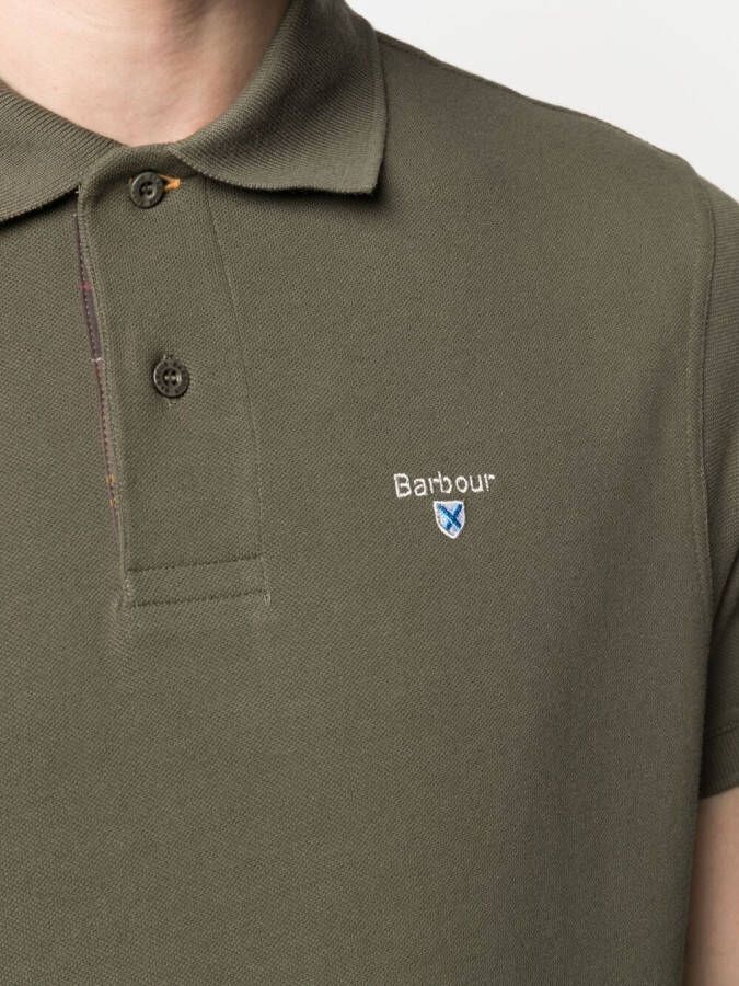 Barbour Poloshirt met geborduurd logo Groen