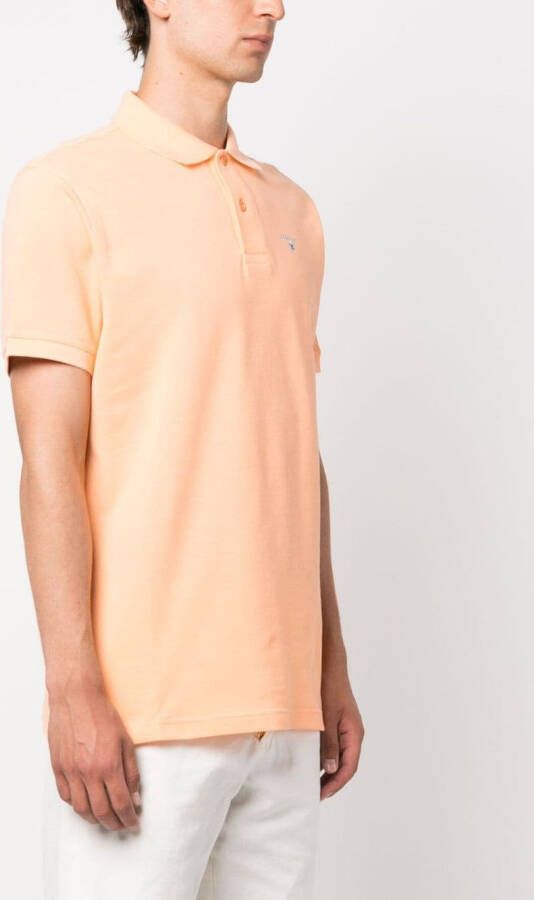 Barbour Poloshirt met geborduurd logo Oranje