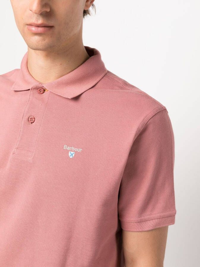 Barbour Poloshirt met geborduurd logo Roze