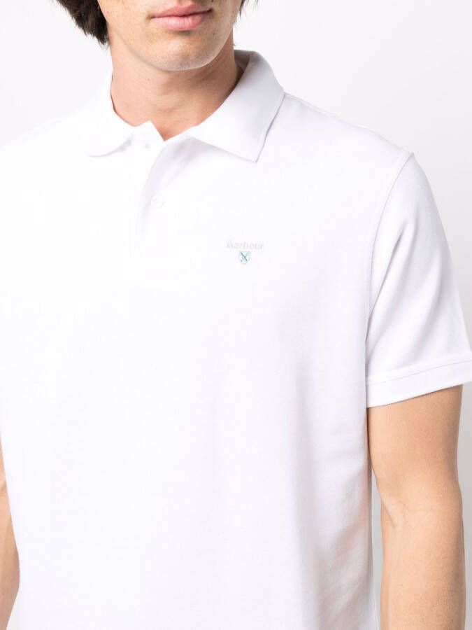 Barbour Poloshirt met geborduurd logo Wit