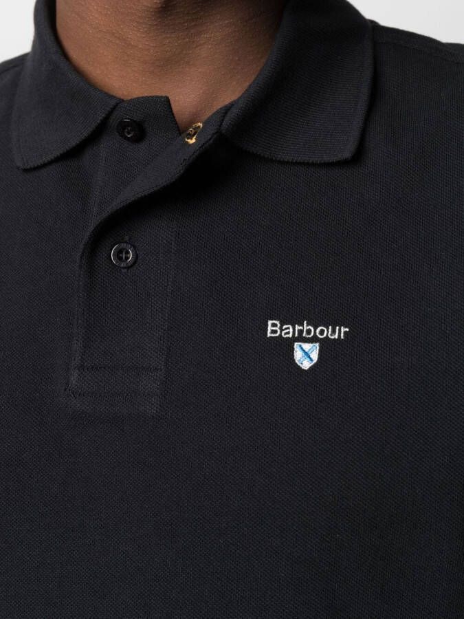 Barbour Poloshirt met geborduurd logo Zwart