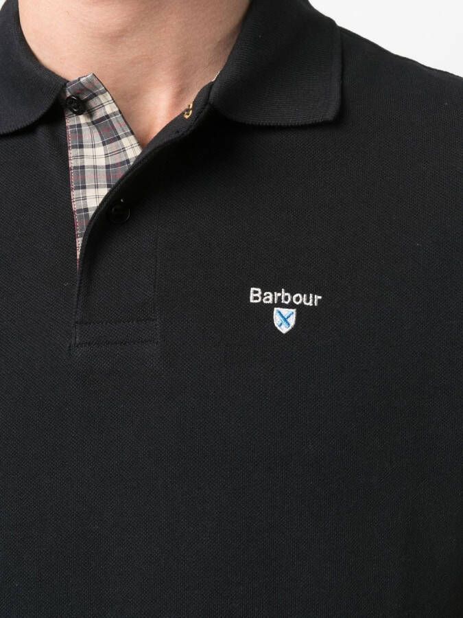 Barbour Poloshirt met geborduurd logo Zwart