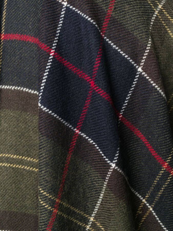 Barbour Poncho met tartan ruit Groen