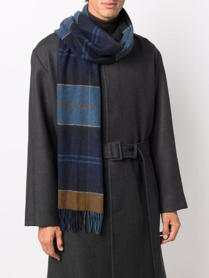 Barbour Sjaal met tartan ruit Blauw