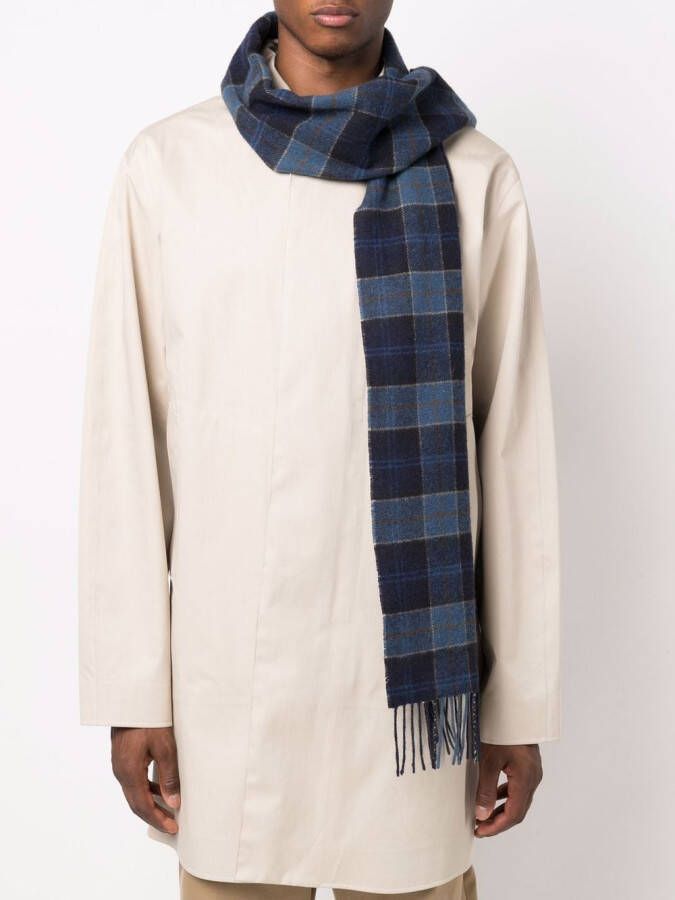 Barbour Sjaal met tartan ruit Blauw