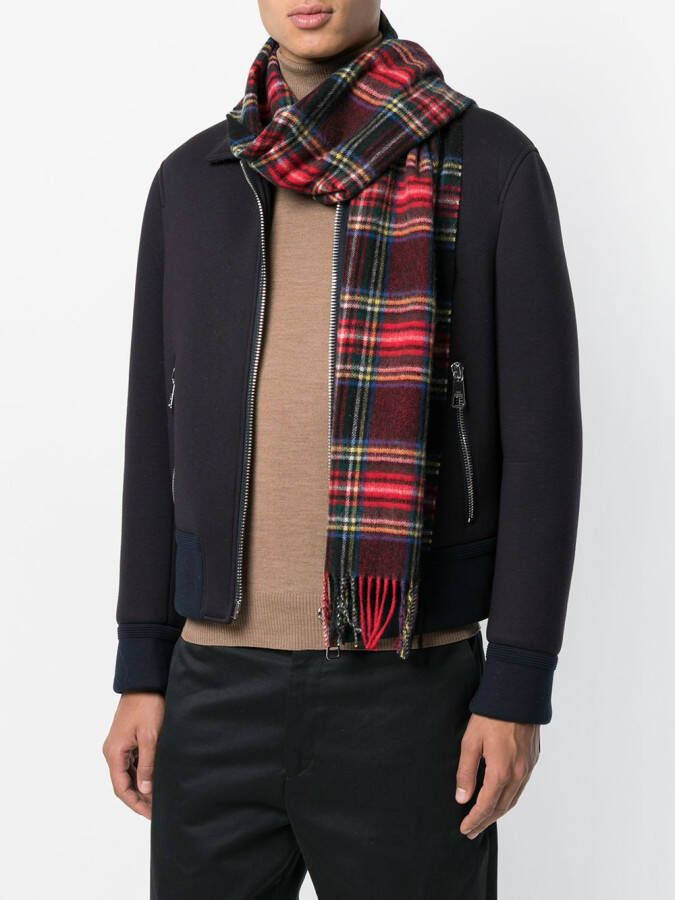 Barbour Sjaal met tartan ruit Zwart