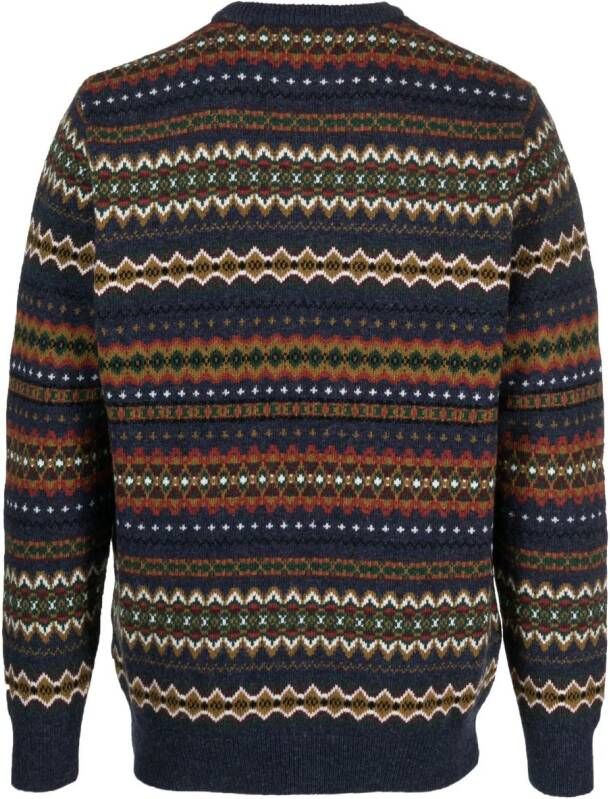 Barbour Trui met geometrische print Blauw