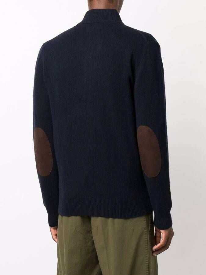 Barbour Wollen vest met hoge hals Blauw