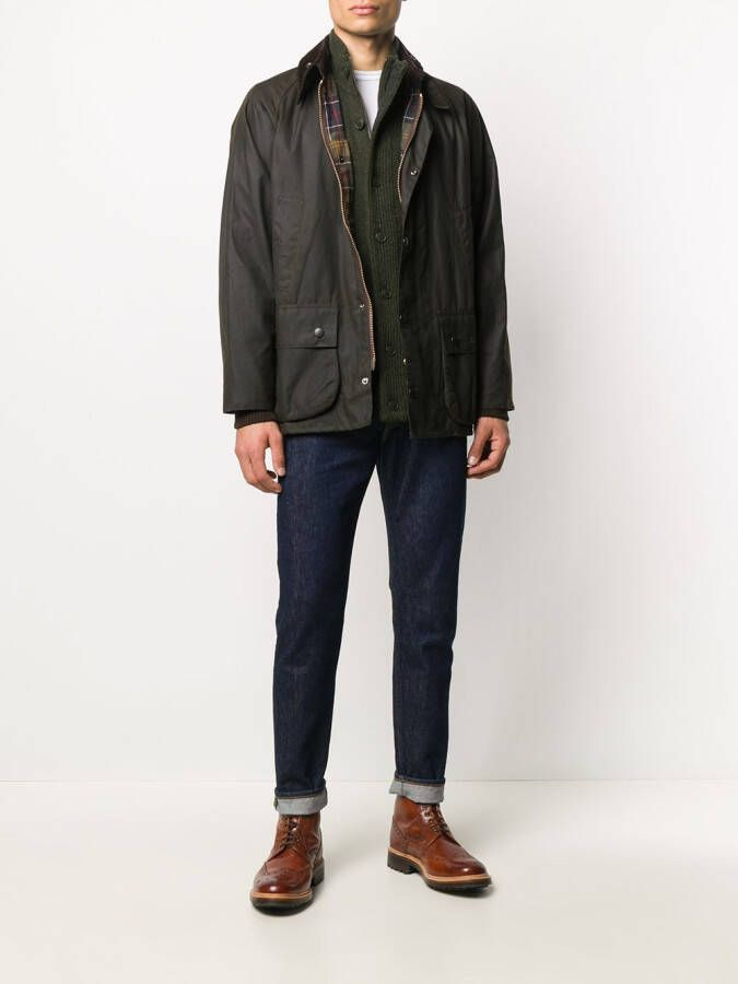 Barbour Wollen vest met hoge hals Groen