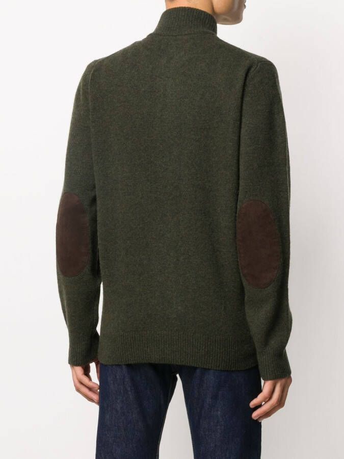 Barbour Wollen vest met hoge hals Groen
