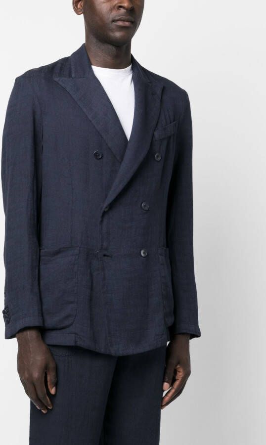 Barena Blazer met dubbele rij knopen Blauw