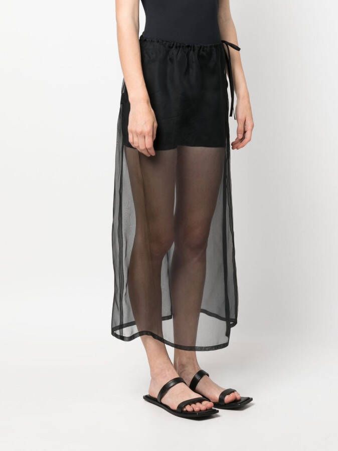 Barena Semi-doorzichtige rok Zwart