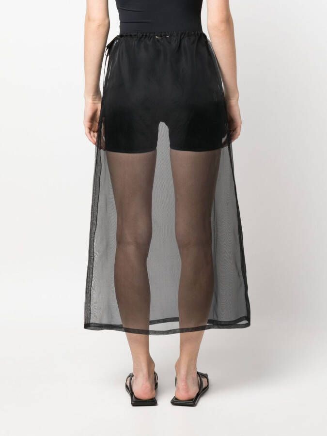 Barena Semi-doorzichtige rok Zwart