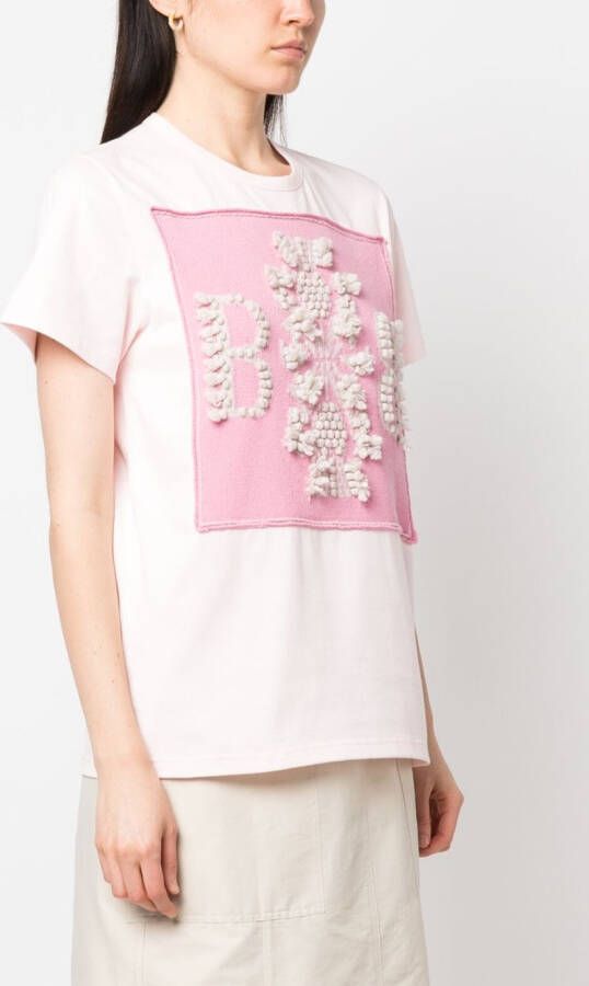 Barrie T-shirt met kasjmier patch Roze