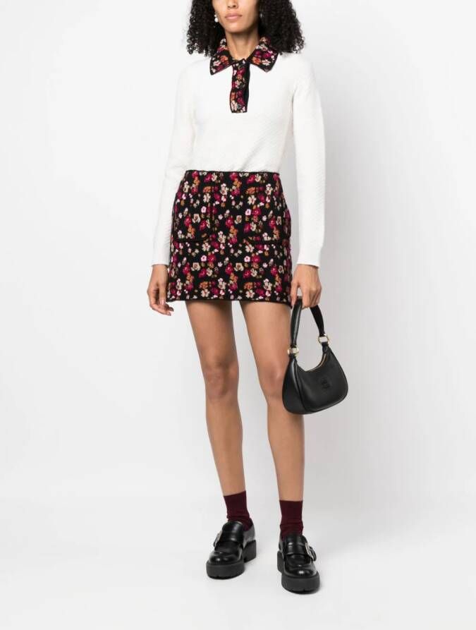Barrie Mini-rok met bloemenprint Zwart