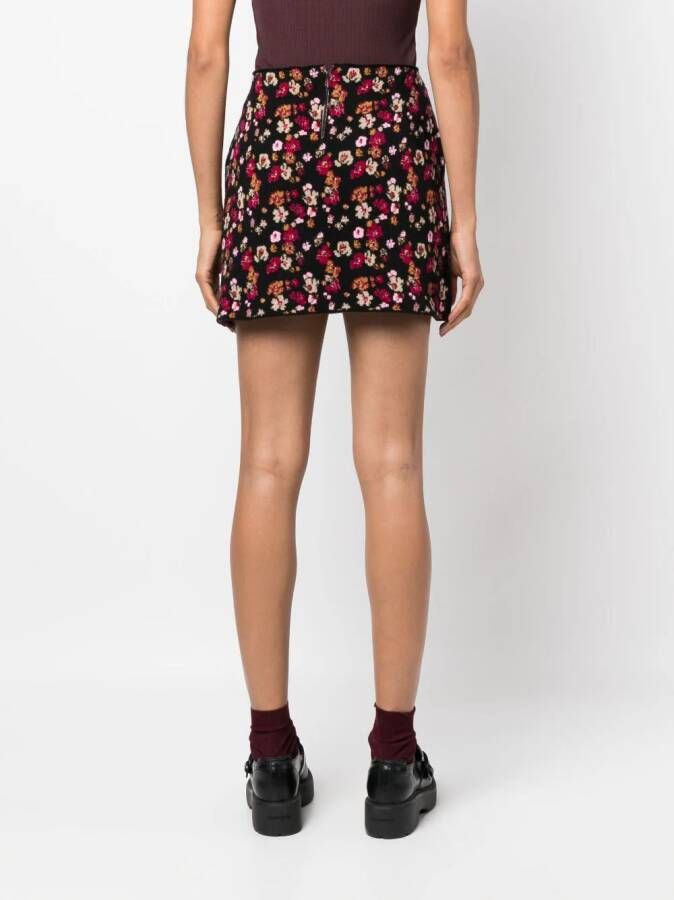 Barrie Mini-rok met bloemenprint Zwart