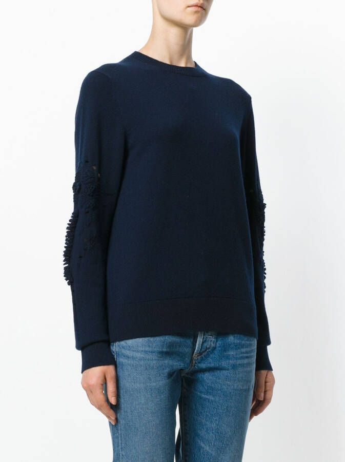 Barrie Romantic Timeless cashmere round neck pullover Blauw