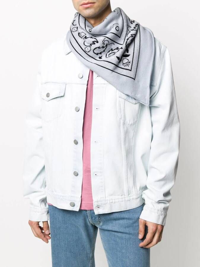 Barrie Sjaal met paisley-print Blauw