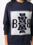 Barrie Sweater met geborduurd logo Blauw - Thumbnail 5