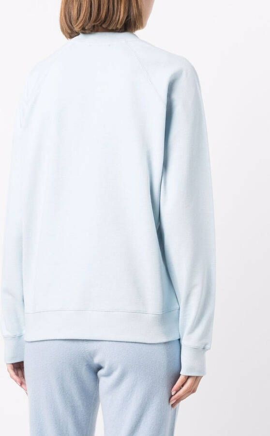 Barrie Sweater met geborduurd logo Blauw