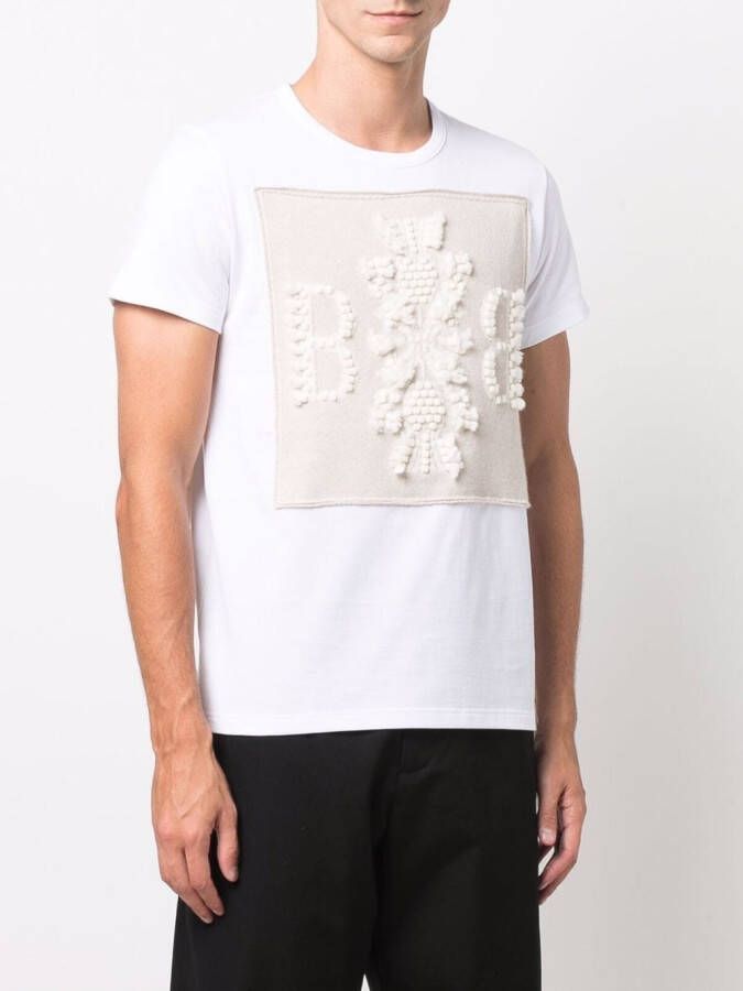 Barrie T-shirt met logo reliëf Wit