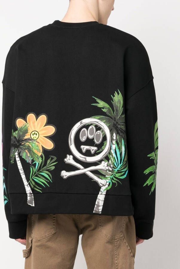 BARROW Sweater met palmboomprint Zwart