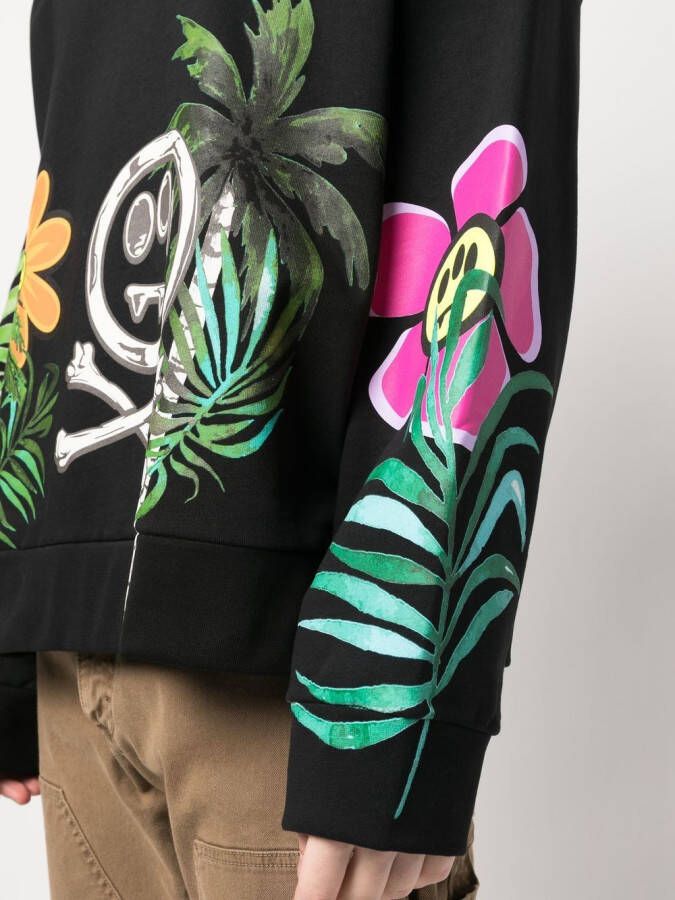BARROW Sweater met palmboomprint Zwart